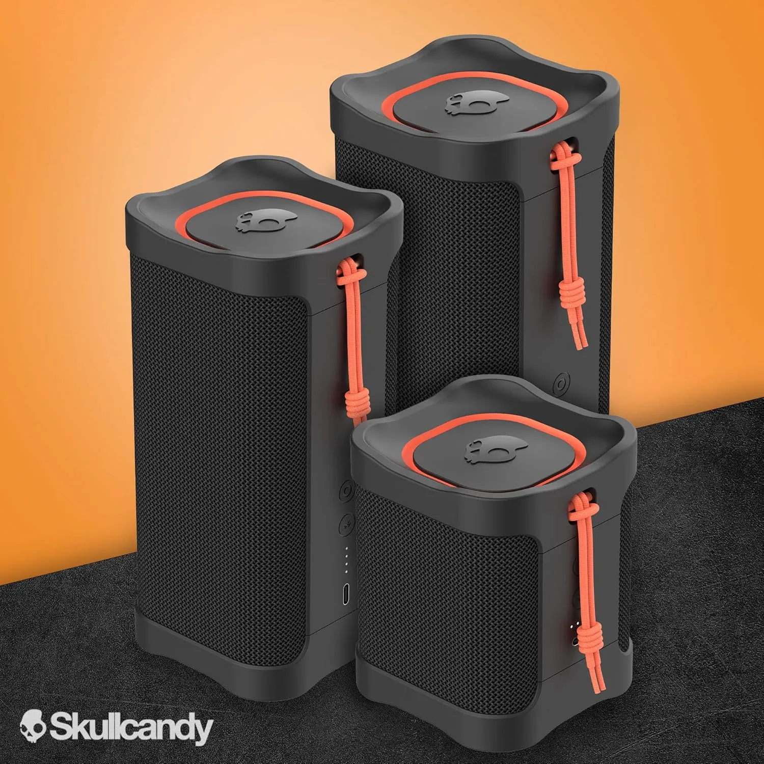 Skullcandy Terrain Wireless Bluetooth Speaker - IPX7 Waterproof Portable Speaker with Dual Custom Passive Radiators, 14 Hour Battery, Nylon Wrist Wrap, & True Wireless Stereo