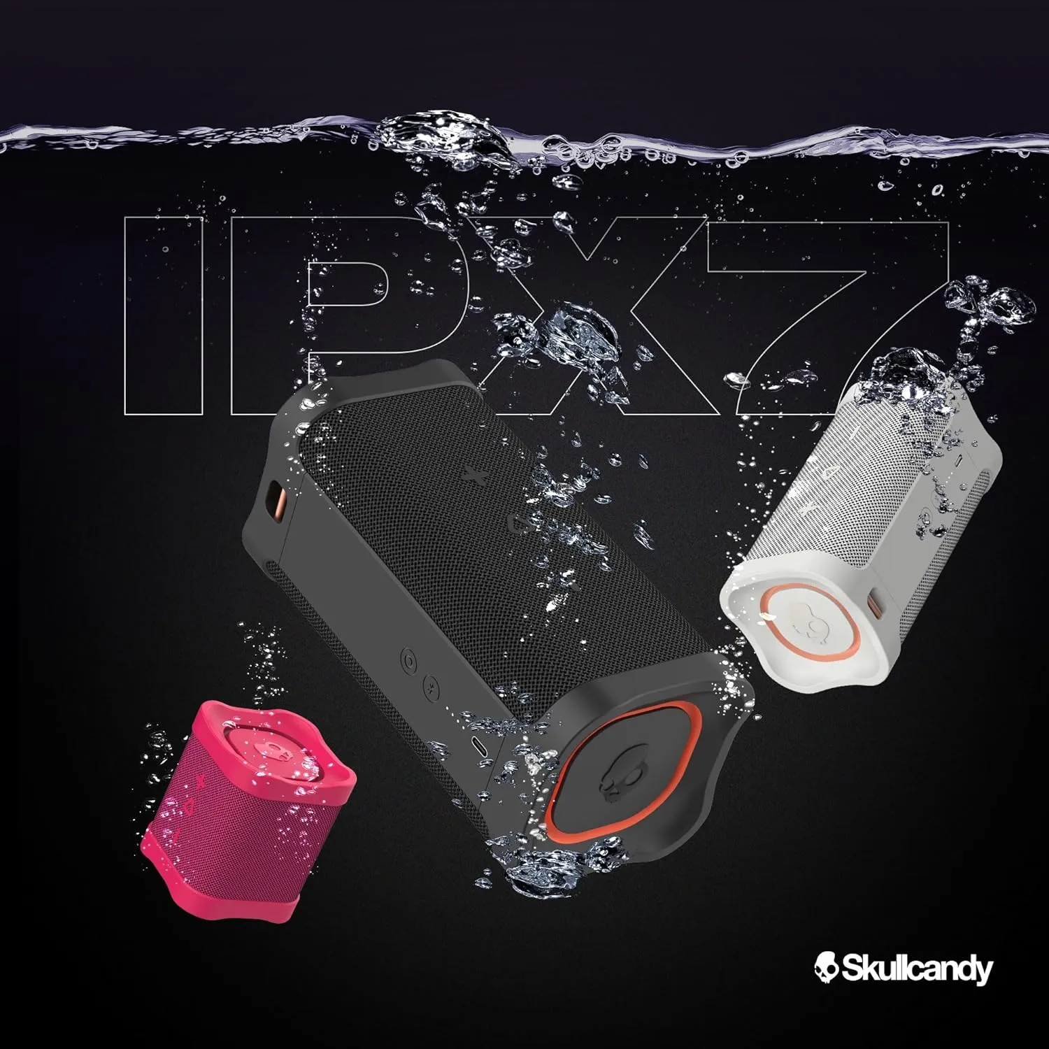 Skullcandy Terrain Wireless Bluetooth Speaker - IPX7 Waterproof Portable Speaker with Dual Custom Passive Radiators, 14 Hour Battery, Nylon Wrist Wrap, & True Wireless Stereo