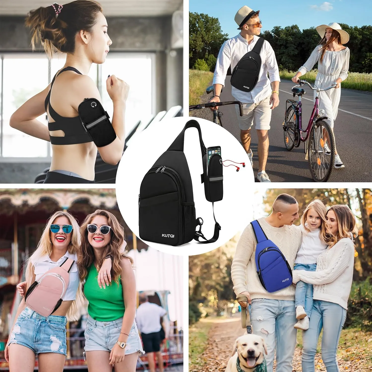 Sling Backpack Crossbody Sling Bag for Women Men Multipurpose Travel Essentials Hiking Chest Bag Daypack