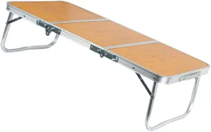 Small Camping Table Aluminum Bamboo Material Easy Fold Portable Outdoor BBQ Picnic Hiking