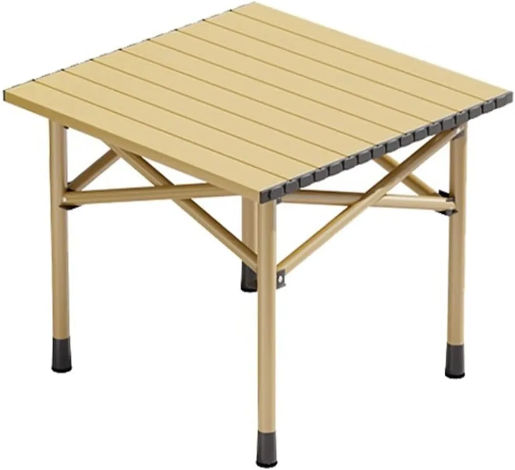 Small Outdoor Folding Camping Table with Carrying Bag, Heavy Duty Portable Beach Side Table, for Outdoor Picnic, Cooking, Travel, BBQ(Yellow)