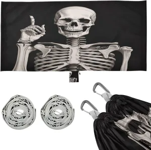 Smiling Skull Camping Hammock, Single Portable Hammocks with Tree Straps & Attached Carry Bag, 330Lbs Capacity Perfect for Outside Indoor Hiking Beach Backpack Travel