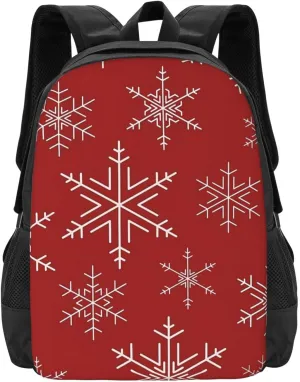 Snowflakes Red Lightweight Packable Backpack Travel Casual Hiking Daypack Foldable Backpack For Men Women