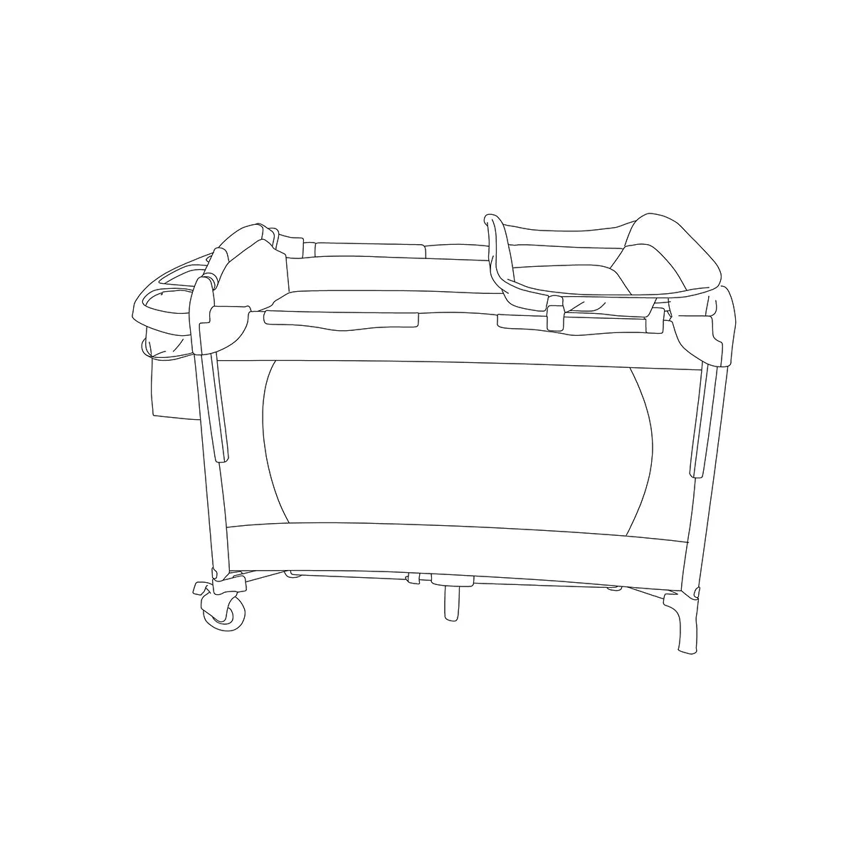 Snuggletime Camp Cot with Changer and Side Storage