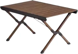 SOBOUR Outdoor Camping Table Aluminum Folding Camping Table Portable Picnic Table Compact Roll Up Desktop with Carry Bag for Camp, Medium-basic