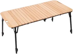 SOBOUR Outdoor Camping Table Folding Picnic Table Roll Up Noodles Camping Tables Stable Aluminum Table Frame for Outdoor & Indoor