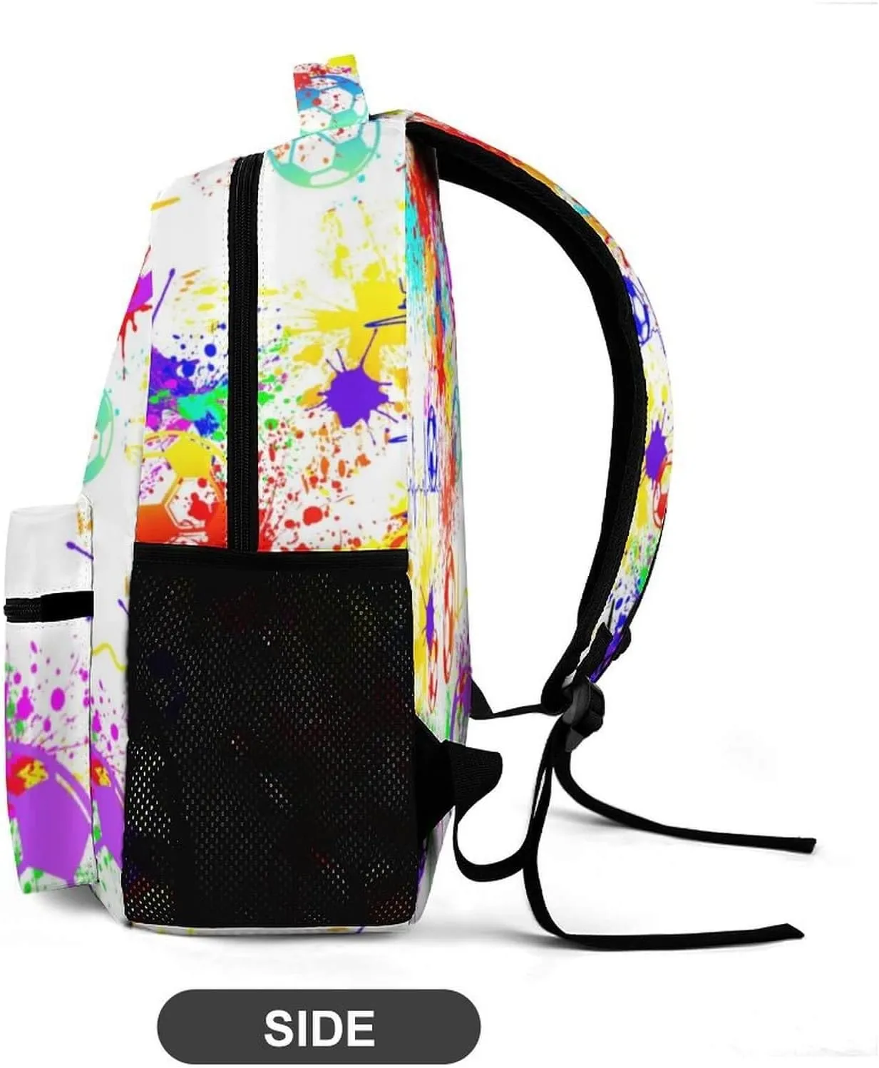 Soccer Backpack for Kids Girls Boys School, 16 Inches Cool Soccer Theme Bookbag, Adjustable, Durable, Lightweight, Large Capacity, Colorful Soccer Backpack for School