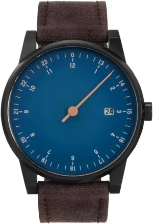 Solar 02 - Dark Brown Band, Anthracite Case, Blue Dial