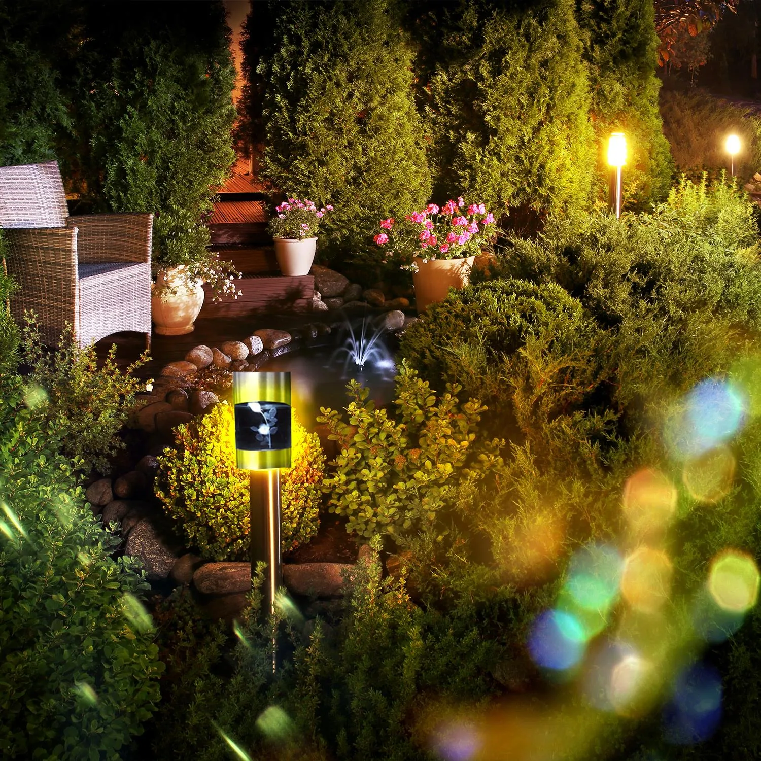 Solar Crystal Garden or Home Rose Light Lamp