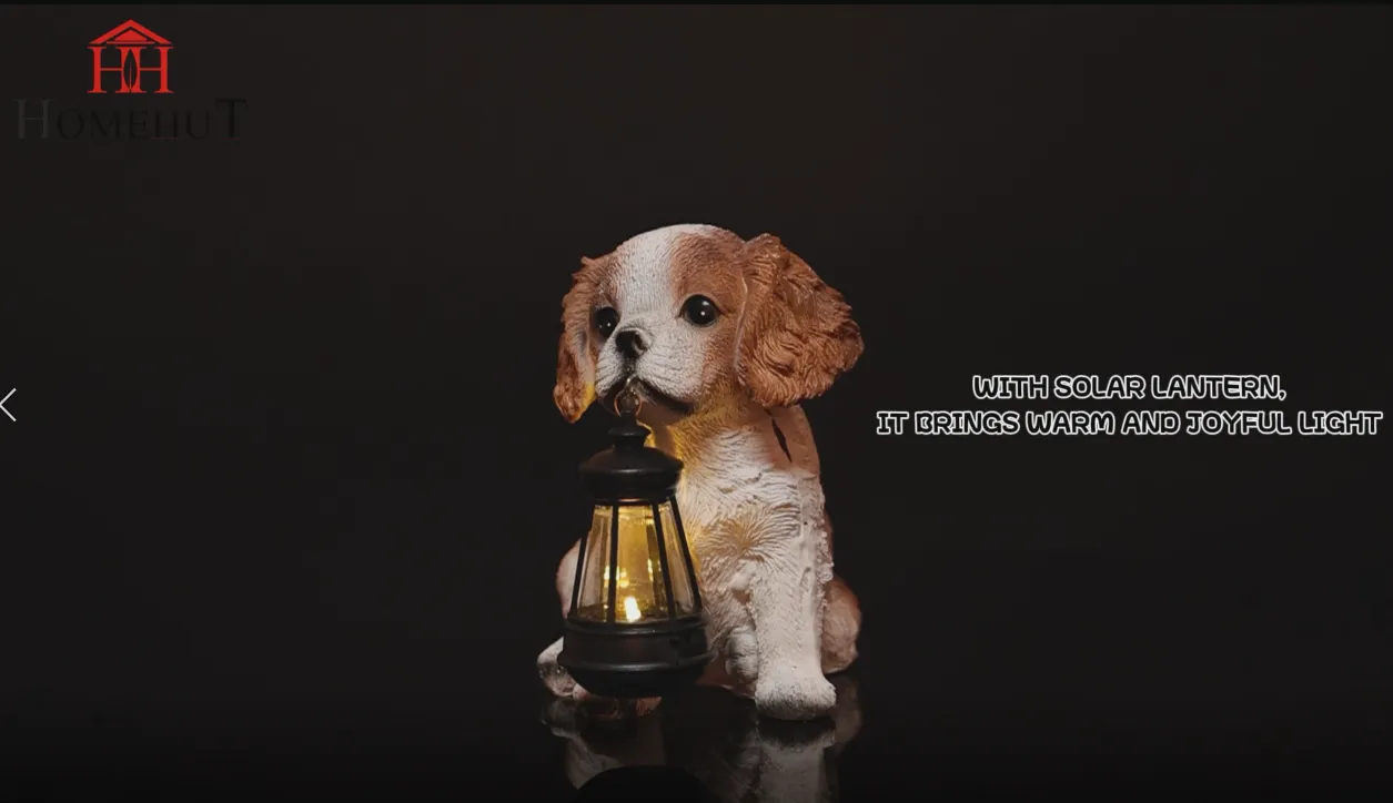 Solar Garden Puppy Spaniel with Lantern