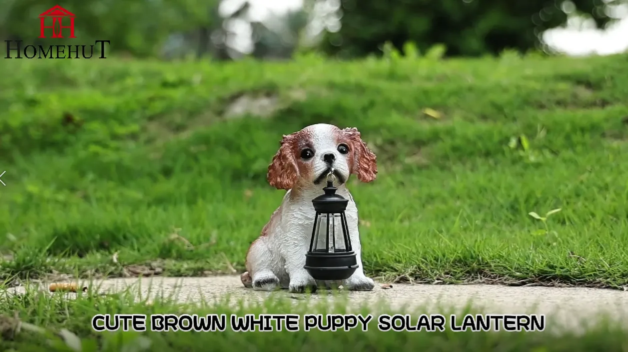 Solar Garden Puppy Spaniel with Lantern