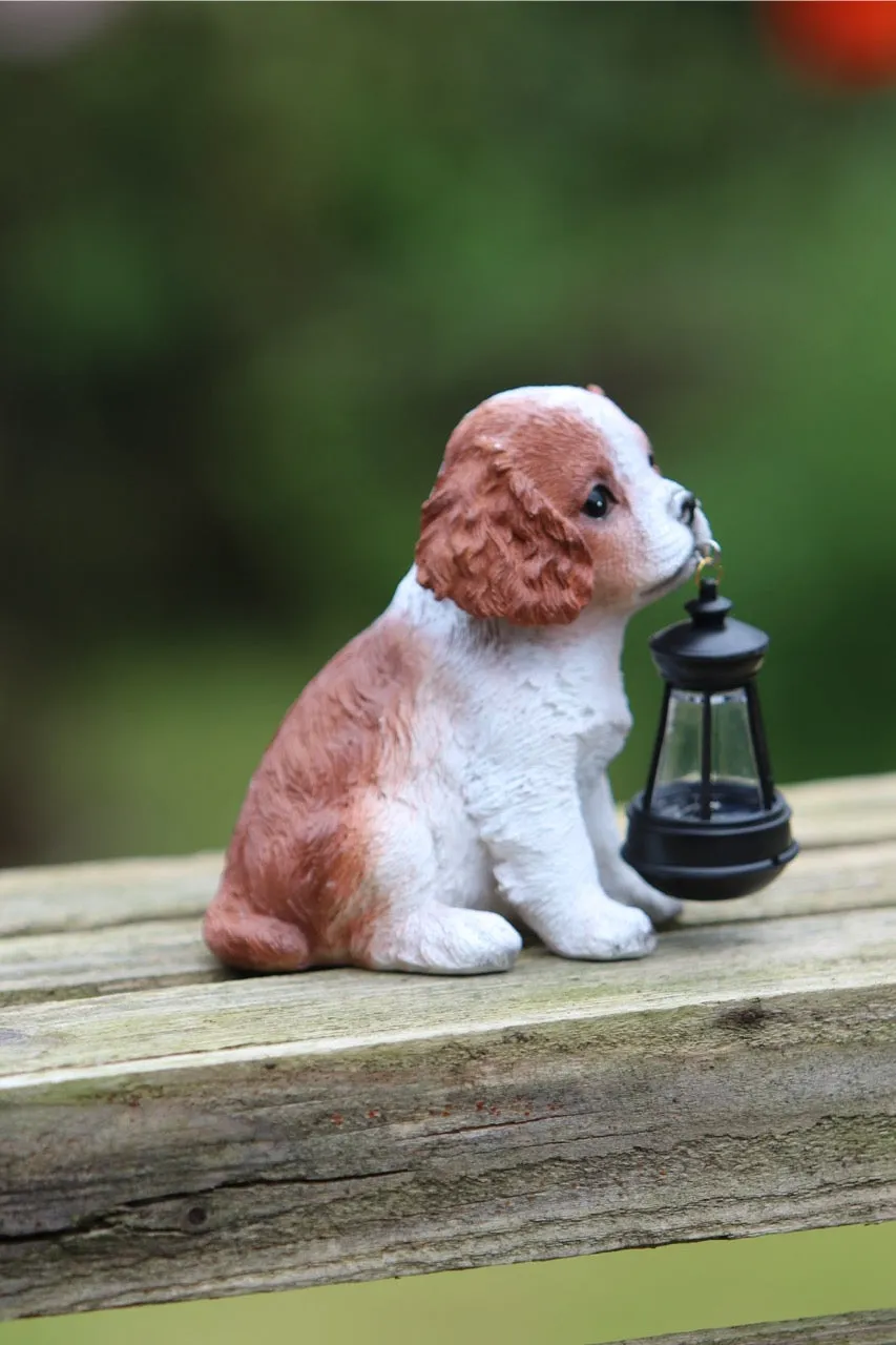 Solar Garden Puppy Spaniel with Lantern
