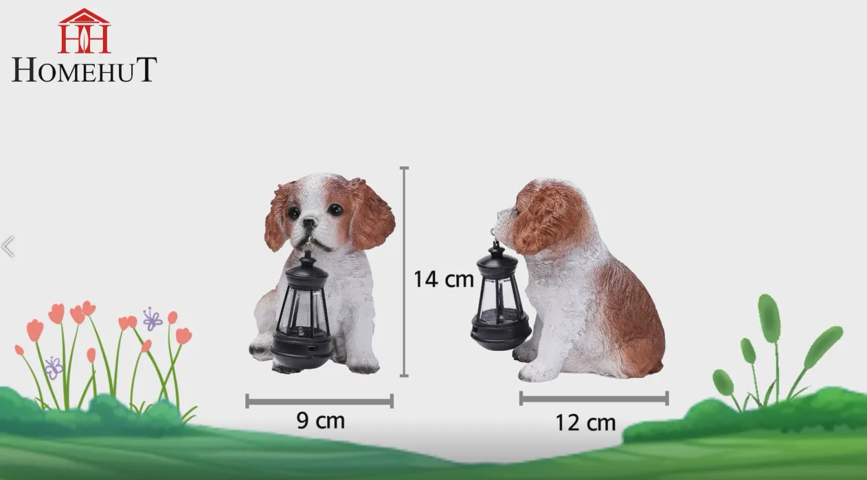 Solar Garden Puppy Spaniel with Lantern