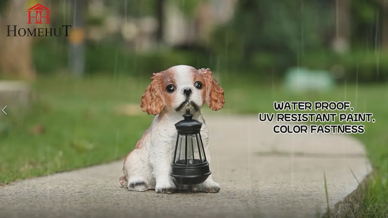 Solar Garden Puppy Spaniel with Lantern