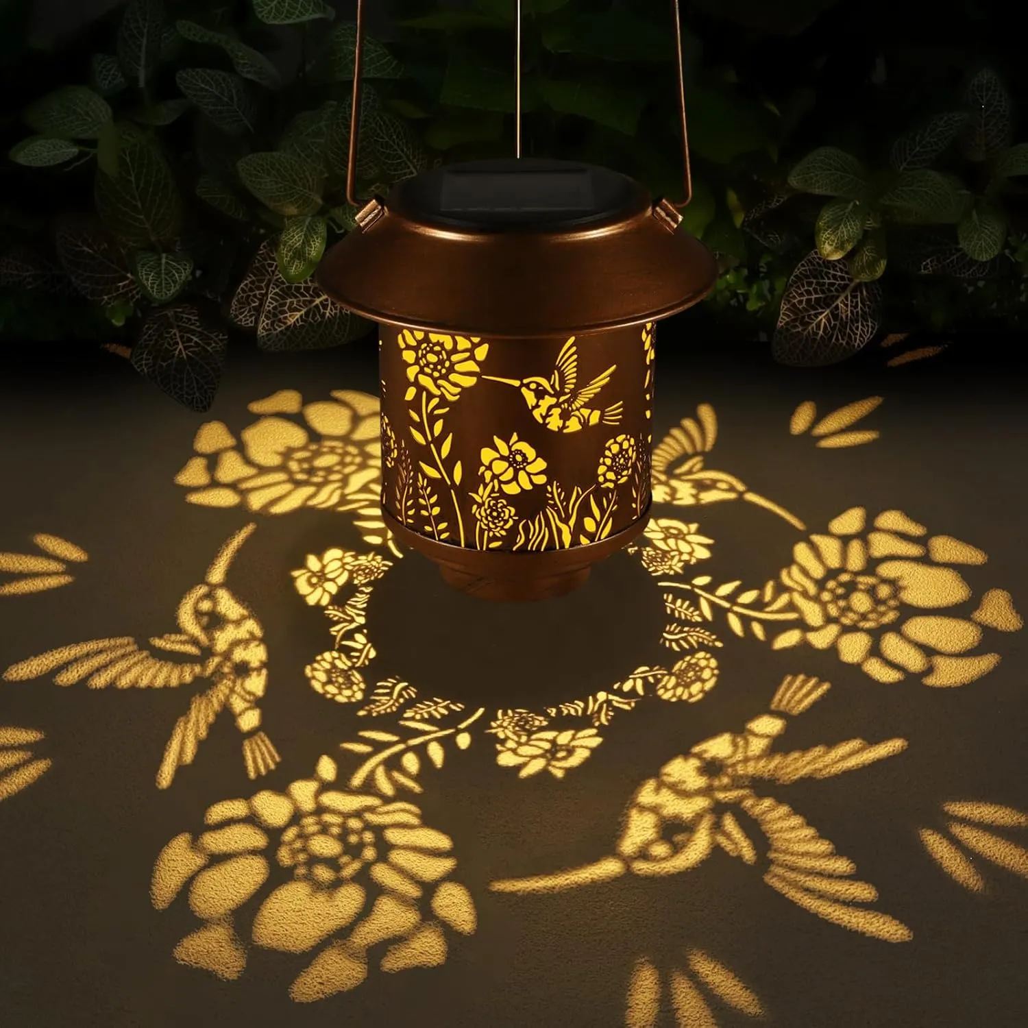 Solar Lantern Outdoor Hanging Lights Gifts for Women Mom Metal Garden Decor Outside Waterproof LED Lanterns for Patio(Hummingbird-2P)
