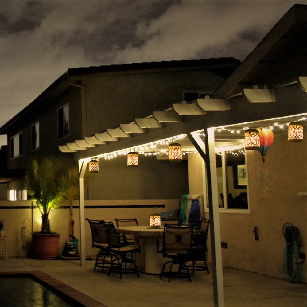 Solar Lanterns Outdoor Hanging | Metal Table Lights Waterproof
