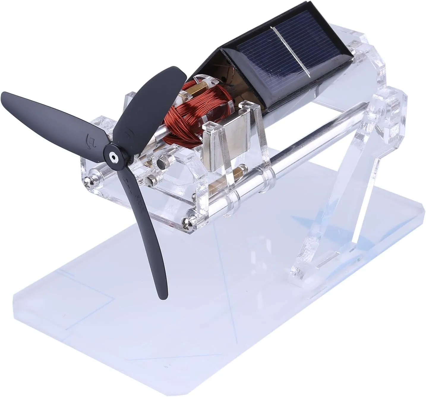 Solar-Powered Magnetic Levitation Motor Kit with Double-Layer Fan, Ideal for Science Demo & Desktop Decor