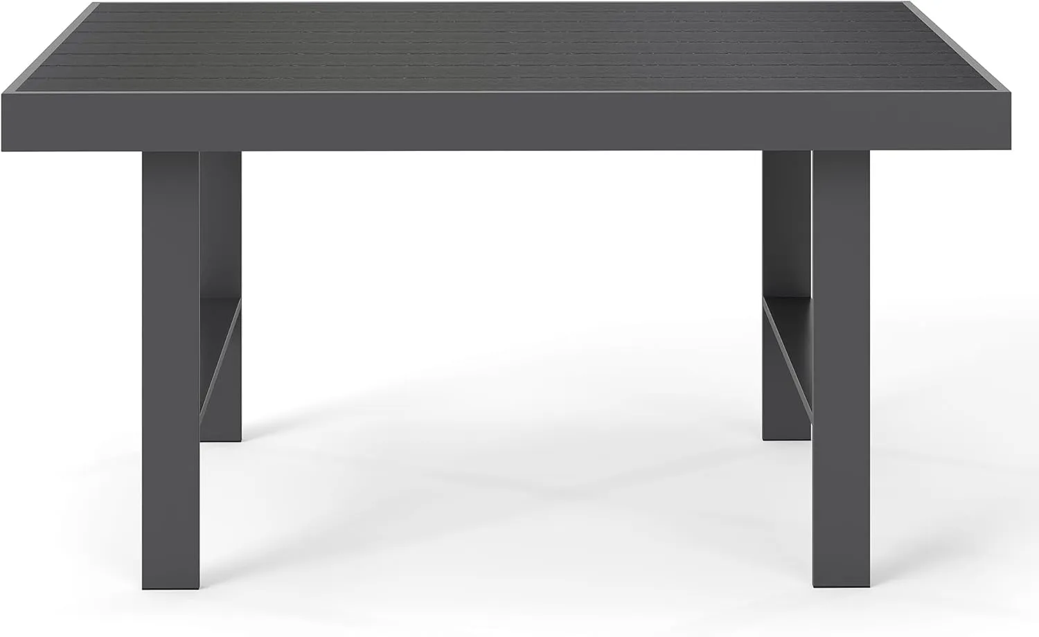 Solaste Aluminum Outdoor Dining Table, All-Weather Rectangle Metal High Patio Coffee Table for Balcony, Garden, Multifunctional Dining Table Coffee Table, Indoor or Outdoor Use, Grey/White