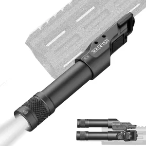 Solofish Aluminum 1450lm Flashlight is Compatible Picatinny/Mlok Rail, with Pressure Pad Switch for Rifle, Weapon Light with Strobe/Momentary, Replaceable Batteries