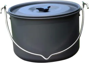 Sosoport Capacity Outdoor Cooking Pot Portable Camping Cookware with Folding Handle for Group Dining Lightweight Non Stick Design for Easy Cleaning for Picnics Camping and