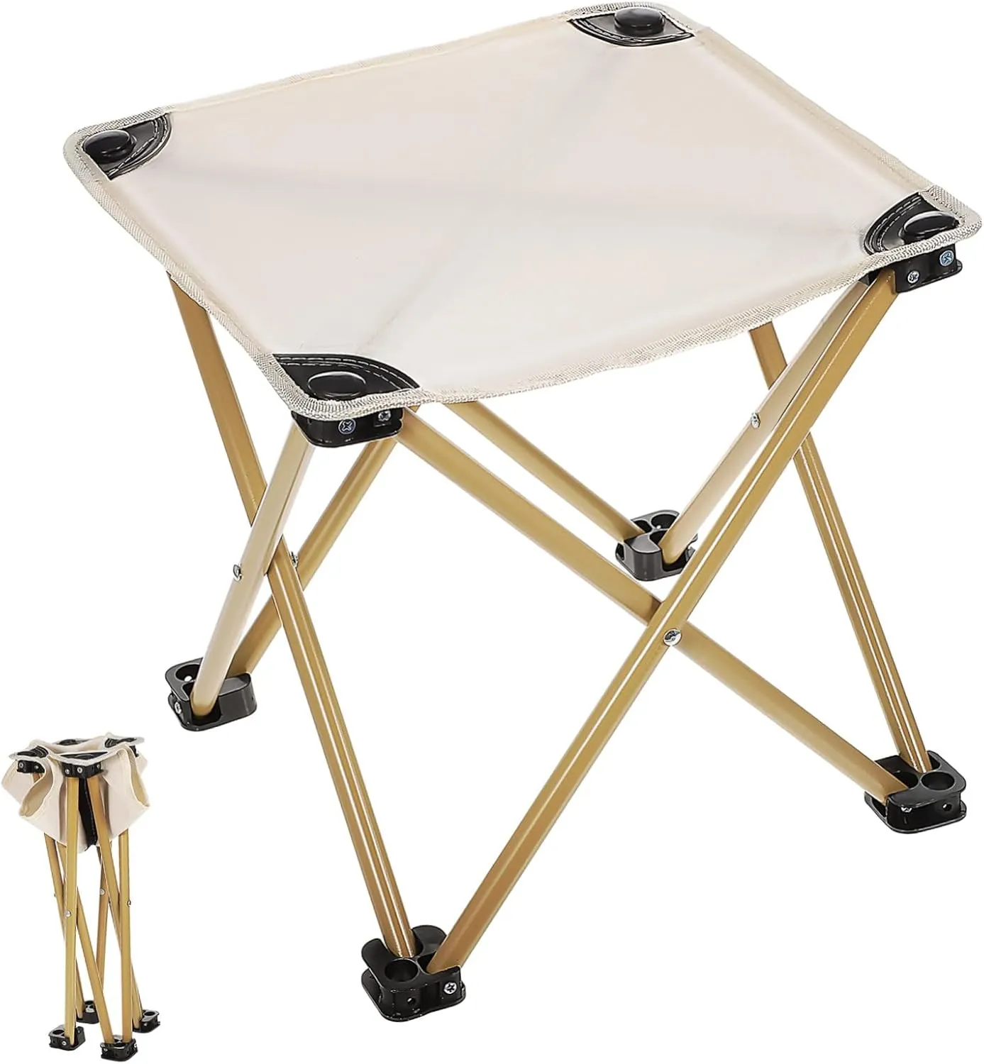 Sosoport Portable Camping Stool Heavy Duty Oxford Fabric Collapsible Stool for Adults Lightweight with Storage Bag for