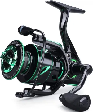 Sougayilang Fishing reels Light Weight Saltwater Spinning Reel - 39.5 LB Carbon Fiber Drag,12 1 BB Ultra Smooth All Aluminum Inshore Reel
