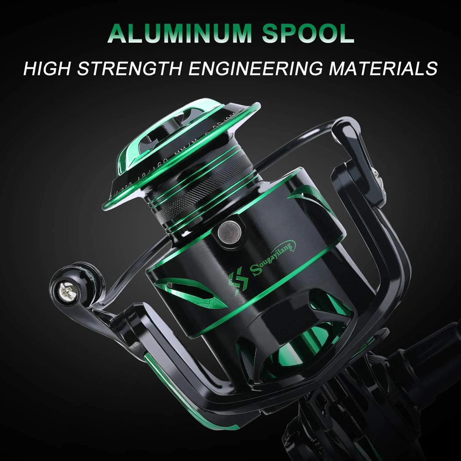 Sougayilang Fishing reels Light Weight Saltwater Spinning Reel - 39.5 LB Carbon Fiber Drag,12 1 BB Ultra Smooth All Aluminum Inshore Reel