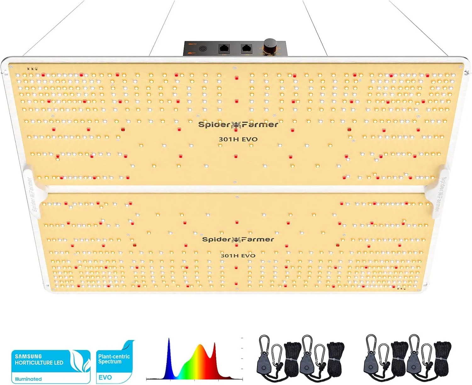Spider Farmer SF4000 450W LED Grow Lights With Samsung LM301B Diodes, Deeper Penetration and Dimmable Full Spectrum Lighting, High PPFD & Low Heat