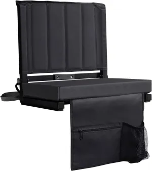 Stadium Seats with Back Support 17x13.5Inch Bleacher Chairs with Back and Cushion Thick Padded Bleacher Seats Includes Shoulder Strap and Cup Holder for Sports Events