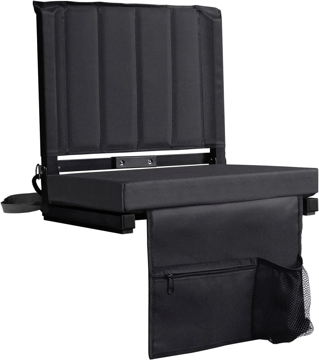 Stadium Seats with Back Support 17x13.5Inch Bleacher Chairs with Back and Cushion Thick Padded Bleacher Seats Includes Shoulder Strap and Cup Holder for Sports Events