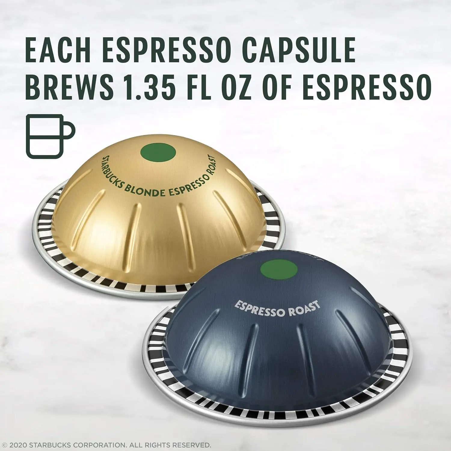 Starbucks by Nespresso Vertuo, Blonde & Dark Roast Variety Pack Coffee & Espresso, 50-count Coffee and Espresso Pods, Brews 7.8 oz and 1.35 oz.
