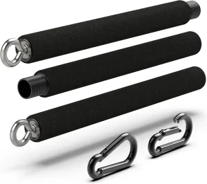 Steel Resistance Bar - Portable Dual Cable Machine Bar - Adjustable 38" to 26"