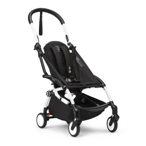 Stokke YOYO3 Frame, White - Textile Set Not Included - Comes with 5-Point Harness, Multi-Position Reclining Backrest, Canopy Extensions, Padded Shoulder Strap & Protective Storage Bag