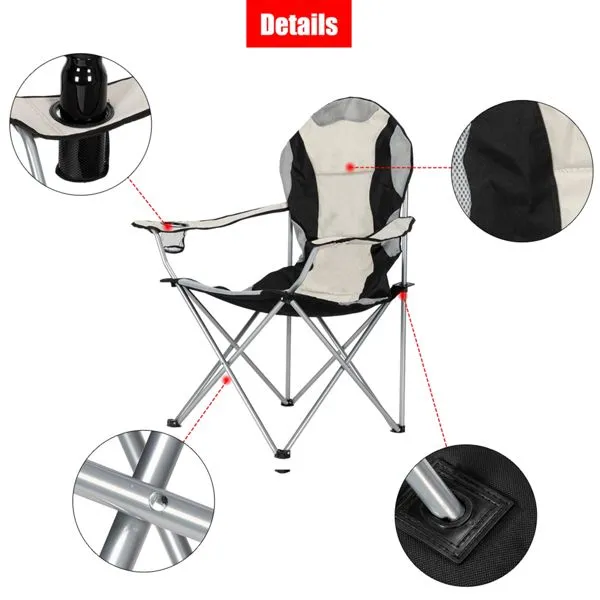StoneRest™ Foldable Camp Chair – Midnight Black
