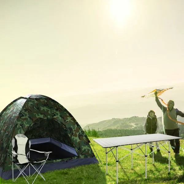 StoneRest™ Foldable Camp Chair – Midnight Black