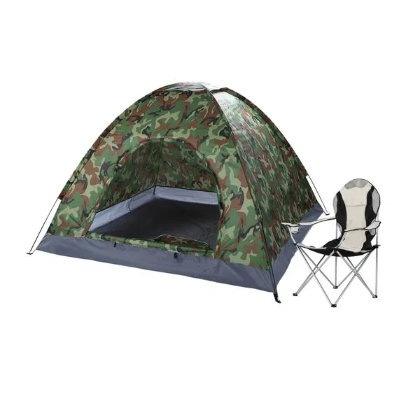 StoneRest™ Foldable Camp Chair – Midnight Black