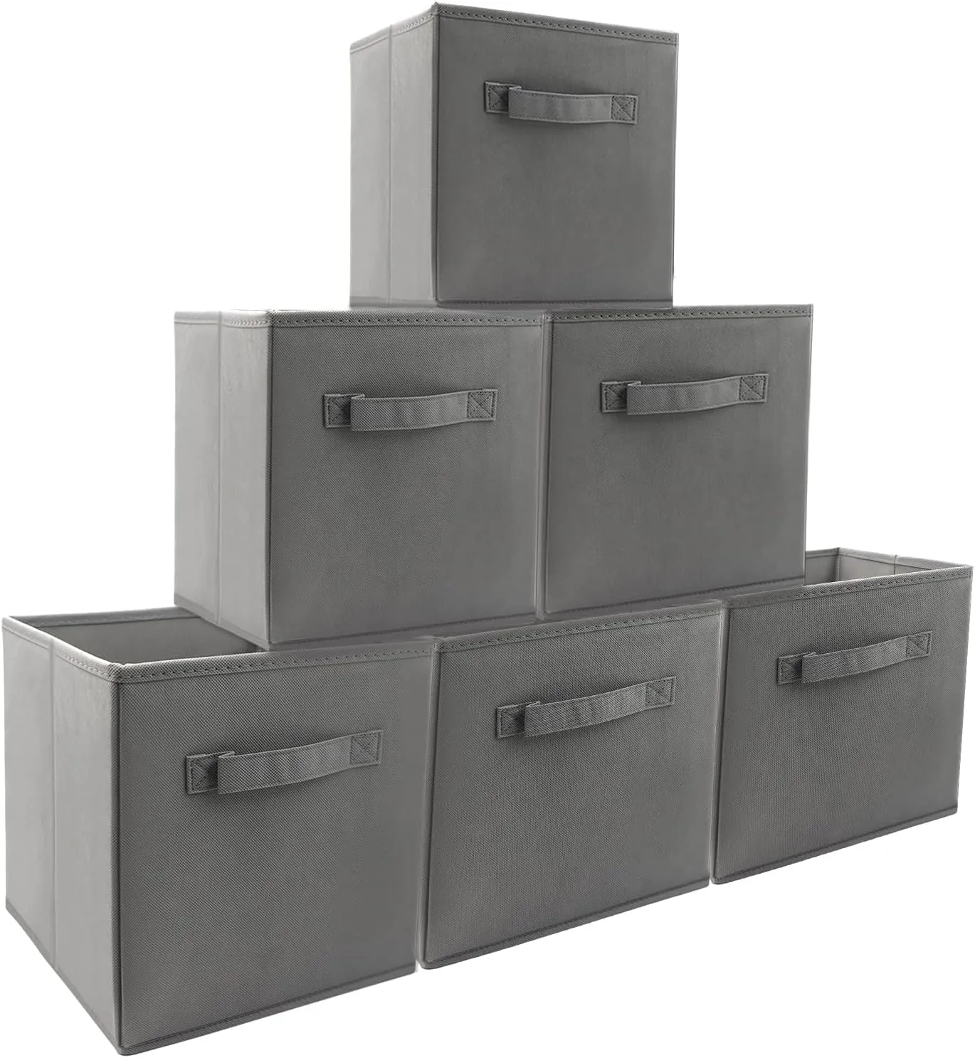 storage bins collapsible storage bins,cube storage organizer (Pack of 6) 9 * 7.5 * 7.5inch,For home and office Collapsible Closet Shelf Organizers, Drawer Organizers (Grey)