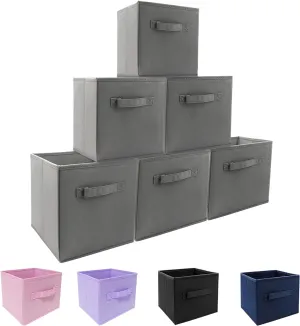 storage bins collapsible storage bins,cube storage organizer (Pack of 6) 9 * 7.5 * 7.5inch,For home and office Collapsible Closet Shelf Organizers, Drawer Organizers (Grey)