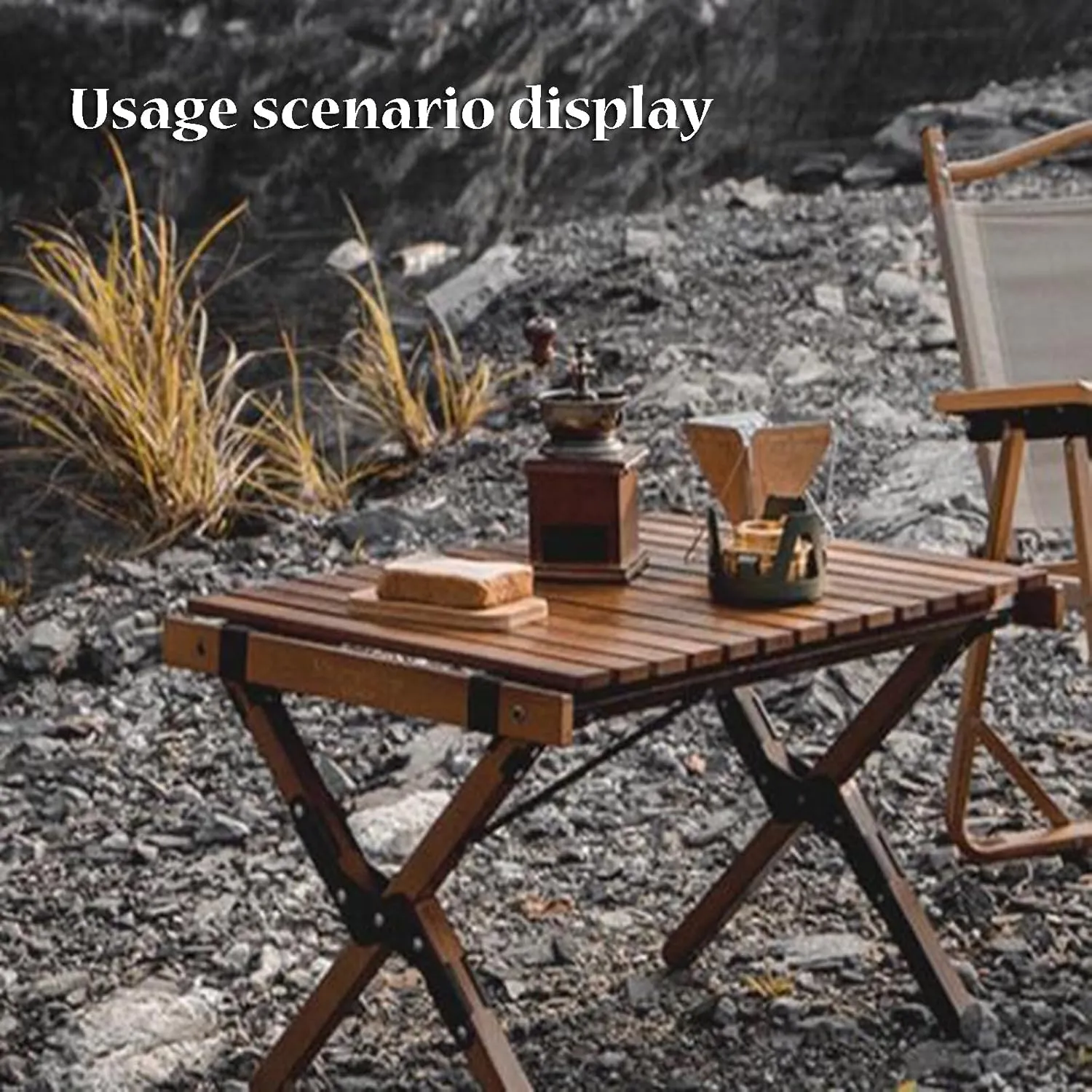 Strong Camping Table Foldable Table Legs Picnic Table Roll Up Desktop Camping Grill Table Send Storage Bag for Outdoor Camp