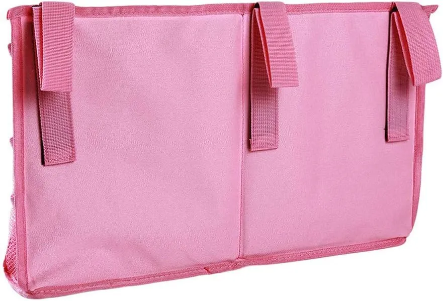 Sugaroom Bedside Storage Caddy, Bunk Bed Organizer Bed Storage Pocket Bedside Organizer Hanging Bed Storage Caddy for College Dorm Room, Hospital Bed Rails, Baby Bed, Camp (Pink)