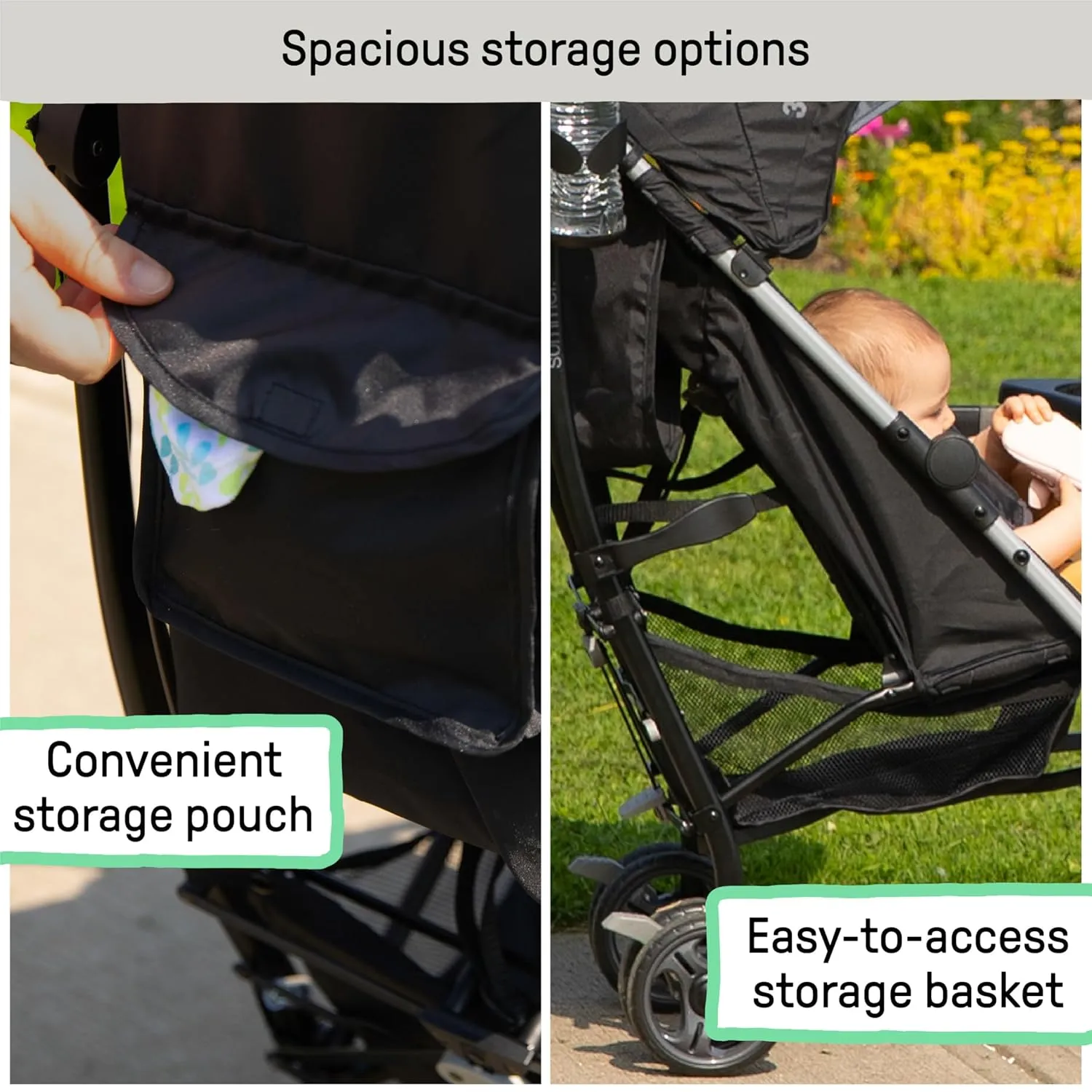 Summer Infant Ingenuity 3Dlite Convenience Stroller, Gray–Lightweight Stroller with Aluminum Frame, Large Seat Area, 4 Position Recline, Extra Large Storage Basket – Infant Stroller for Travel & More
