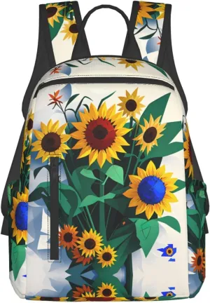Sunflower bee print Fashion Backpacks Hiking Camping Day bags Men Women Traveling Outdoor backpacks