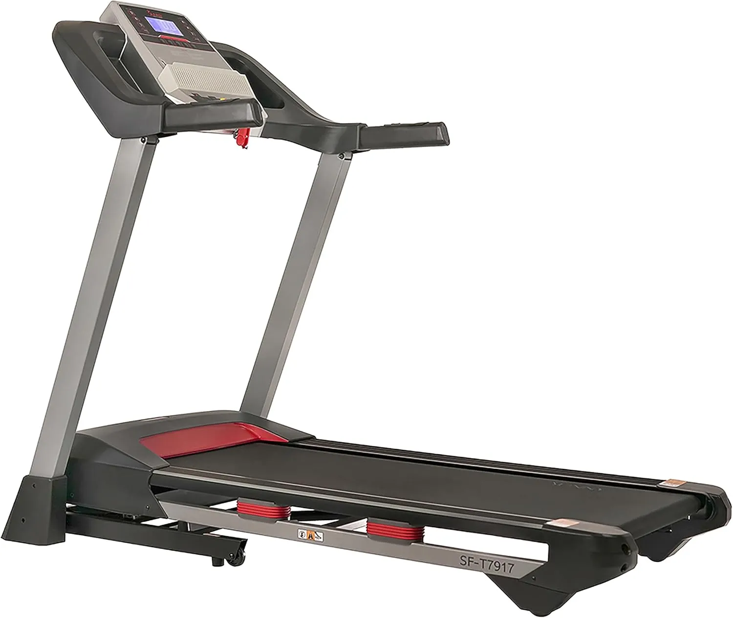 Sunny Health & Fitness Slim Foldable Treadmill Fully Assembled, 17.7" x 49" Non-Slip Running Surface, 2.5 HP Motor, Speeds up to 8 MPH, Shock-Absorption, Device Holder, Digital Monitor, & Easy Storage