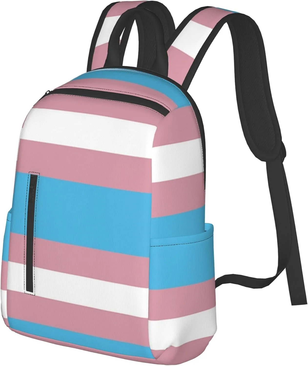 SWEET TANG Transgender Pride Flag Backpack with Adjustable Padded Straps Backpacks for Running, Travel, Hiking, Camping