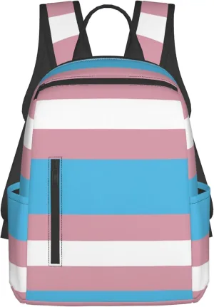 SWEET TANG Transgender Pride Flag Backpack with Adjustable Padded Straps Backpacks for Running, Travel, Hiking, Camping