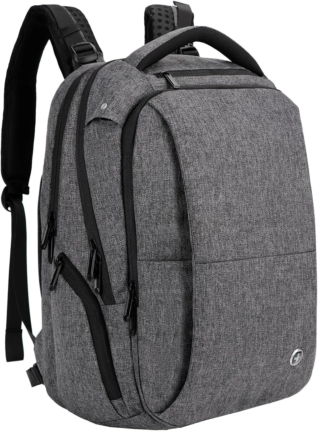 Swissdigital Design Fit 17.3 Inch Laptop Backpack, Large Bussines Travel Backpack for Men & Women With USB Charging Port, College Computer Bag with Vibrating Massager for School, Grey | Zion