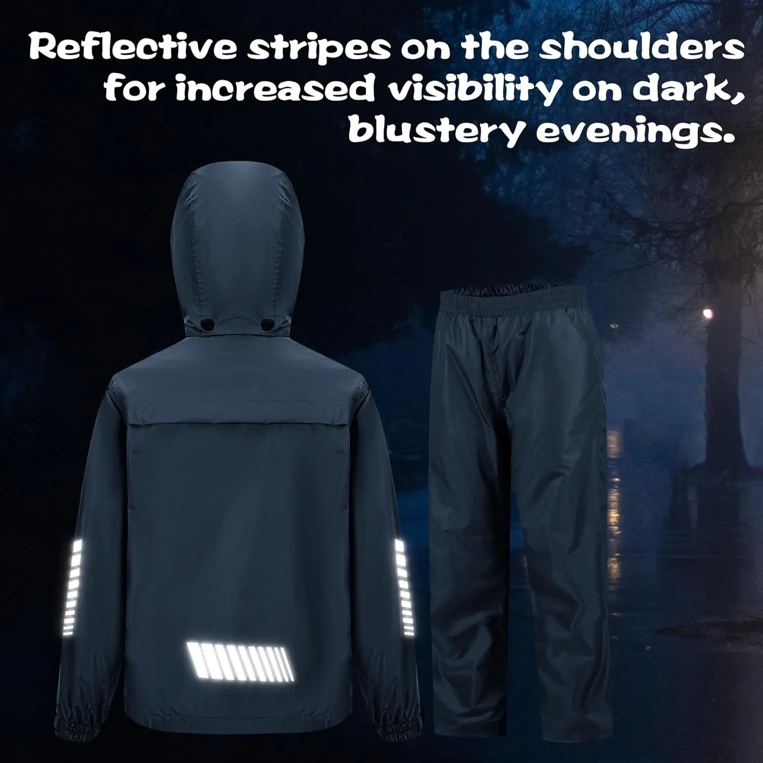 SWISSWELL Kids Rain Gear Boys Girls Youth Waterproof Rain Suit Breathable Reflective Raincoat and Pants