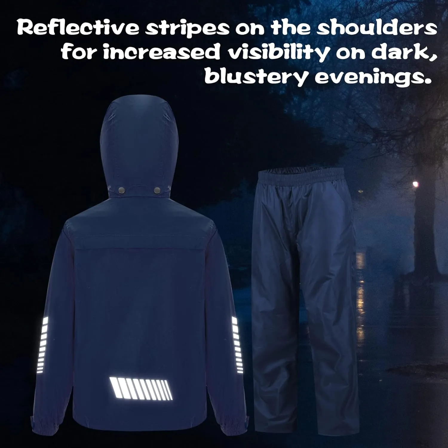 SWISSWELL Kids Rain Gear Boys Girls Youth Waterproof Rain Suit Breathable Reflective Raincoat and Pants