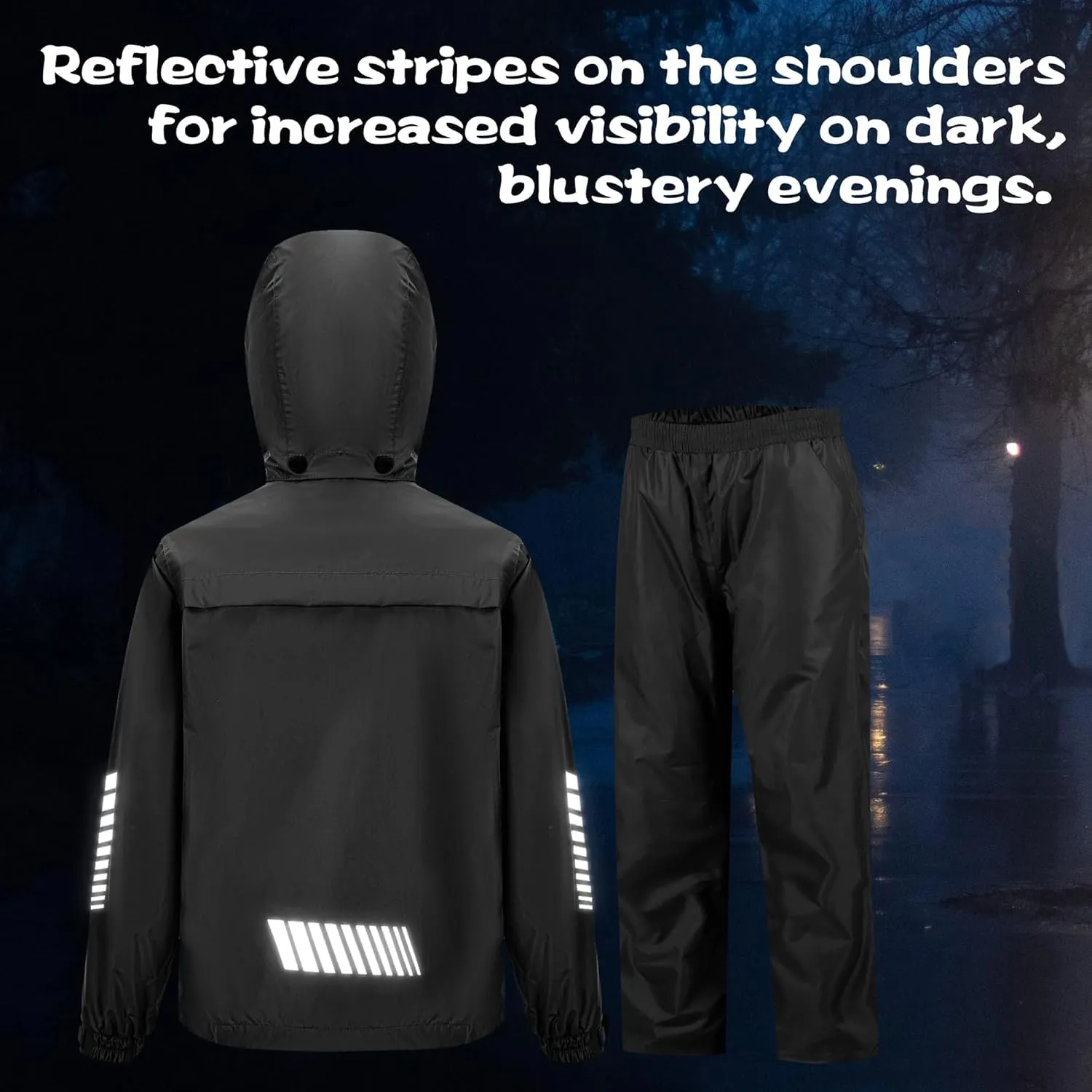 SWISSWELL Kids Rain Gear Boys Girls Youth Waterproof Rain Suit Breathable Reflective Raincoat and Pants