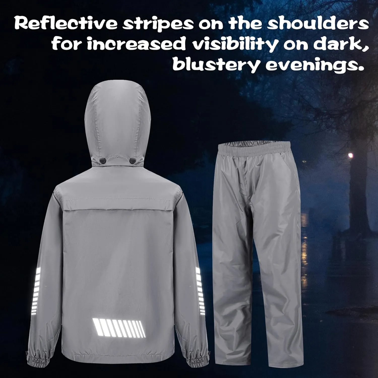 SWISSWELL Kids Rain Gear Boys Girls Youth Waterproof Rain Suit Breathable Reflective Raincoat and Pants